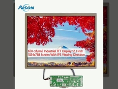 650 cd/m2 صفحه نمایش صنعتی TFT 12.1 اینچ 1024x768 صفحه نمایش با جهت مشاهده IPS