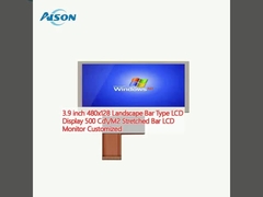 3.9 اینچ 480x128 نوار منظره نوع صفحه نمایش LCD 500 Cd / M2 نوار کشش شده مانیتور LCD سفارشی